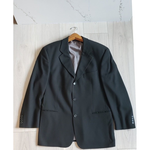 Hugo Boss Blazer Mens 42R Black Wool Einstein Omega Suit Jacket Made in USA